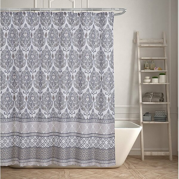 Geometric Damask Inspired Shower Curtain & Reviews | Birch Lane