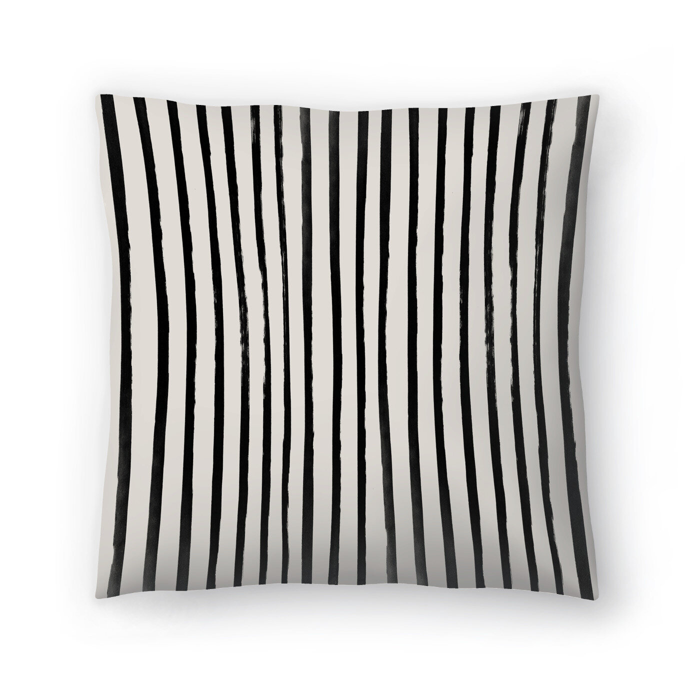 East Urban Home Vertical Black And White Watercolor Stripes Throw