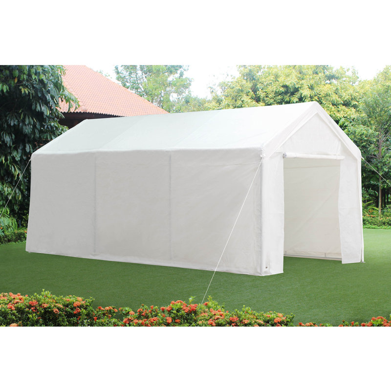 Sunjoy 10 Ft W X 20 Ft D Steel Carport Wayfair