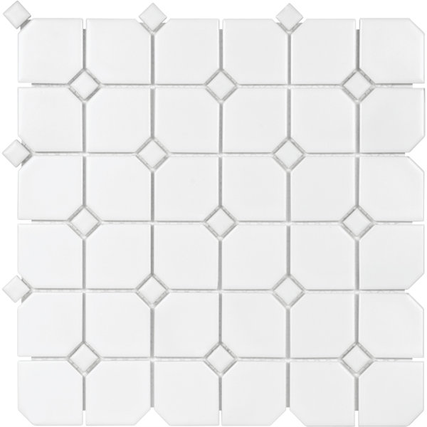 Sail 2 x 2 Ceramic/Porcelain Mosaic Tile in Matte White by Parvatile