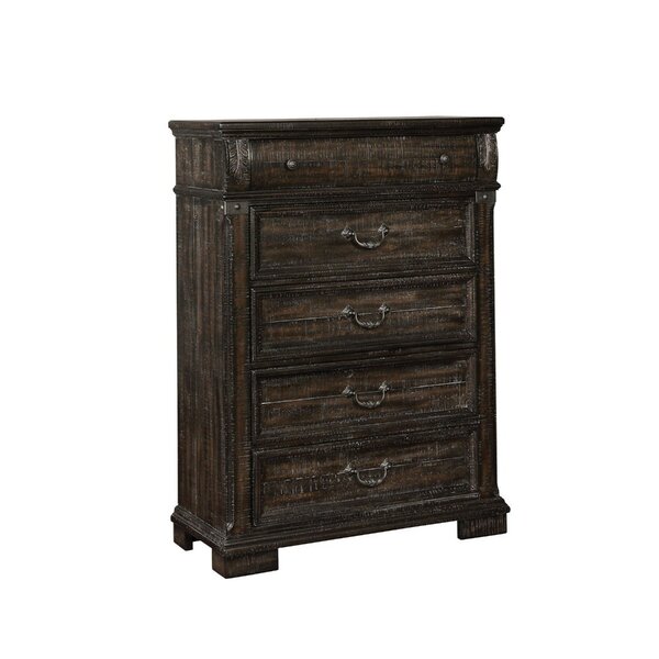 Cheap Blaise Distressed Wooden 5 Drawer Chest Bedroom