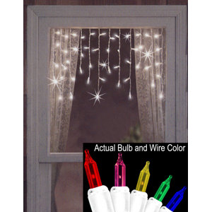 50 Twinkling and Shimmering Window Curtain Icicle Light String