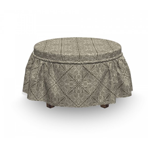 Floral Damask Ottoman Slipcover (Set Of 2) By East Urban Home