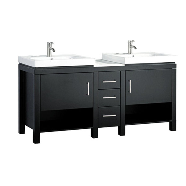 Pouliot Modern 60 Wood Base Double Bathroom Vanity Set by Orren Ellis
