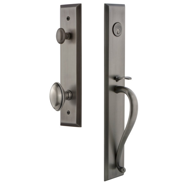 Fifth Avenue S Grip Dummy Handleset with Eden Prairie Interior Knob by Grandeur