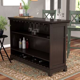 Three Posts Hedon Bar Cabinet With Wine Storage Reviews Wayfair