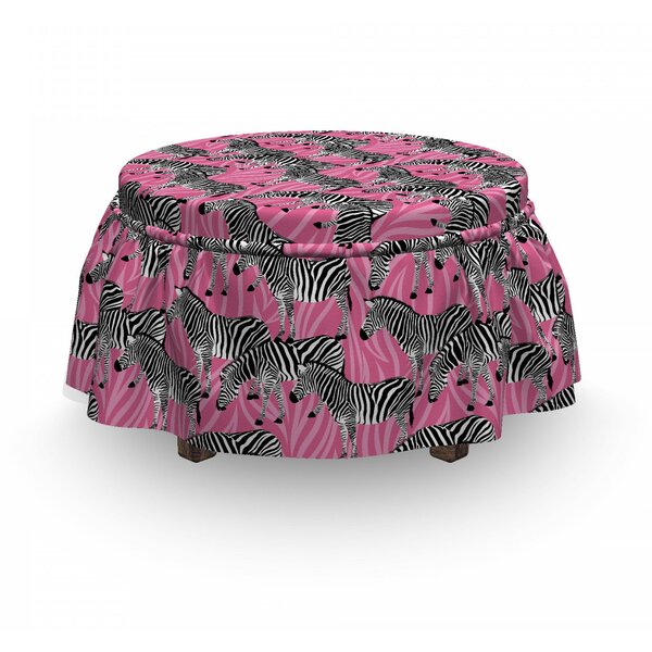 Wild Animals Pastel Ottoman Slipcover (Set Of 2) By East Urban Home
