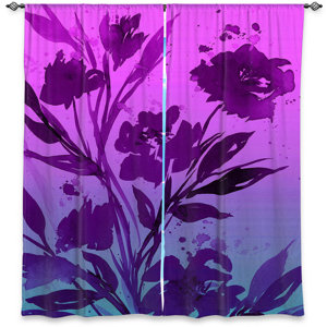 Nature/Floral Room Darkening Rod Pocket Curtain Panels (Set of 2)