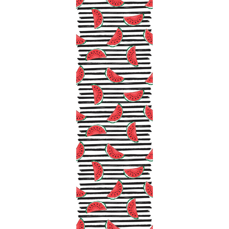 Wrought Studio Fitzgerald Removable Watermelon Seamless Striped