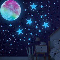 Economic Good Moon Star Noctilucent Glow In The Dark Wall Sticker Kid Decal @cb 