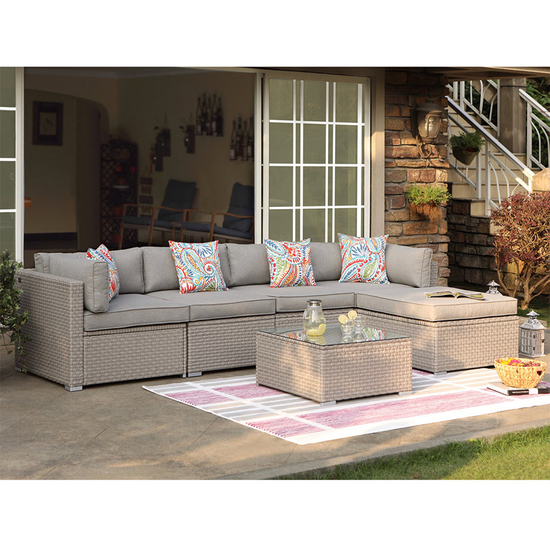 Wrought Studio Silkeborg 6 Piece Outdoor Furniture Set Warm Gray
