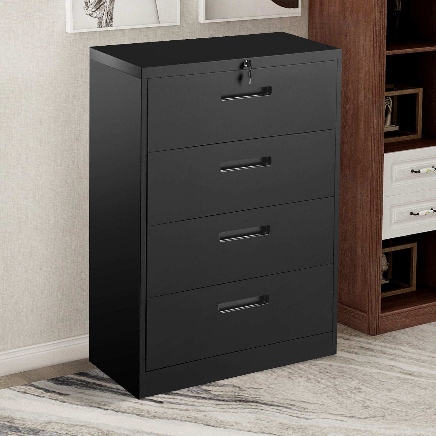 Inbox Zero Anti Tilt 4 Drawer Lateral Filing Cabinet Wayfair