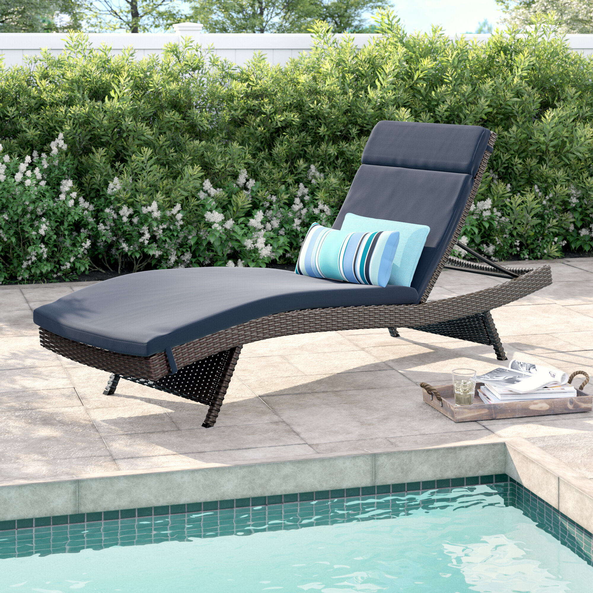 Sol 72 Outdoor Rebello Reclining Chaise Lounge With Cushion