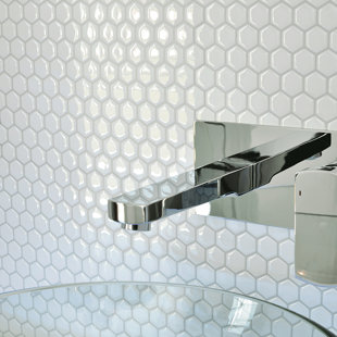 Smart Tiles Wayfair Hexago 9 63 X 11 27 L Stick Mosaic Tile In White
