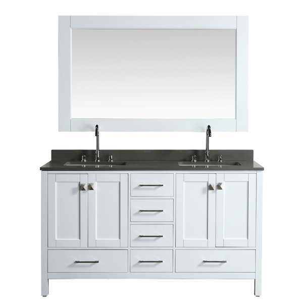 London Hyde 60 Double Bathroom Vanity Set with Mirror by dCOR design