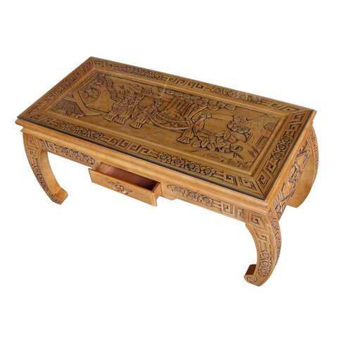 Abrams Chinese Carved Coffee Table With Storage Astoria Grand