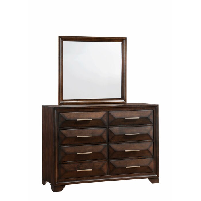 Union Rustic Pennington 8 Drawer Double Dresser With Mirror