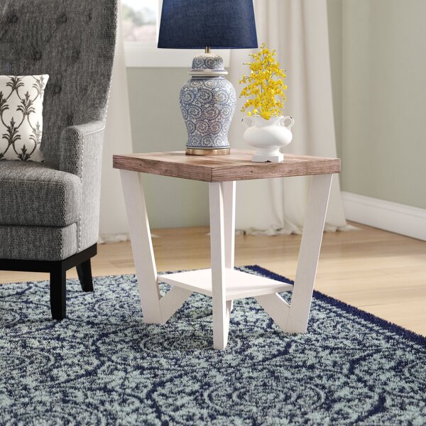 Demby Cross Legs End Table With Storage By Highland Dunes