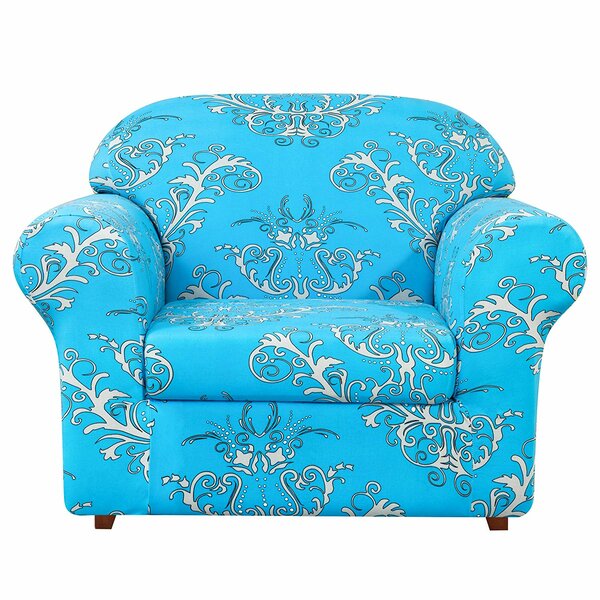Flower Printed Stretch Box Cushion Armchair Slipcover By House Of Hampton