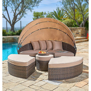 Behling Canopy Patio Daybed With Cushions Behling Canopy Patio Daybed With Cushions