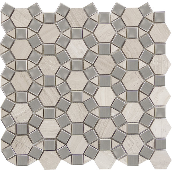 Metro Gem 1 x 1 Marble Mosaic Tile in Cream by Emser Tile