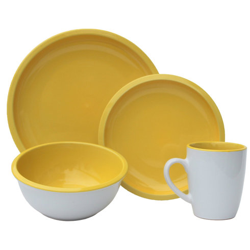 Melange Contempo Cantina 2-Tone Stoneware 16 Piece Dinnerware Set ... Melange Contempo Cantina 2-Tone Stoneware 16 Piece Dinnerware Set ...