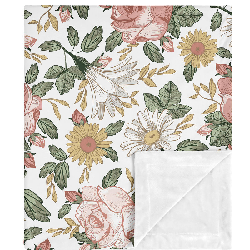 sweet jojo watercolor floral blanket
