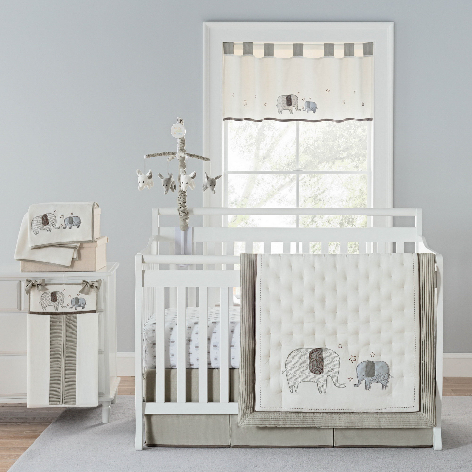Arcola Elephant Baby Walk 4 Piece Crib Bedding Set Arcola Elephant Baby Walk 4 Piece Crib Bedding Set