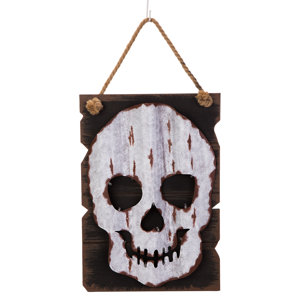 LED Wooden/Iron Skull Head Wall Decor