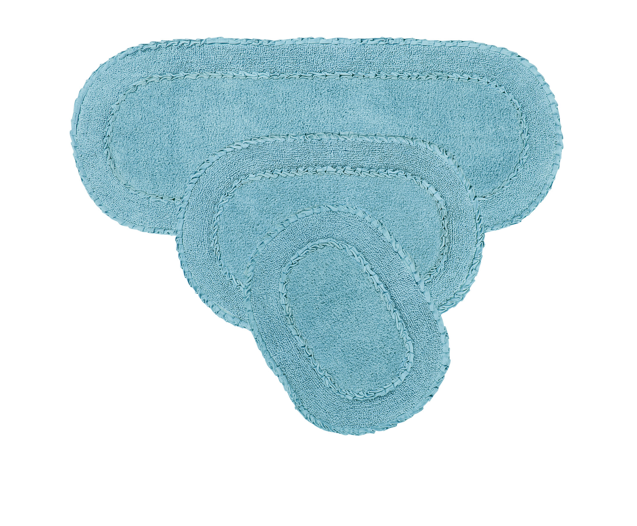 Red Barrel Studio Andruska Double Ruffle 3 Piece Bath Rug Set Wayfair