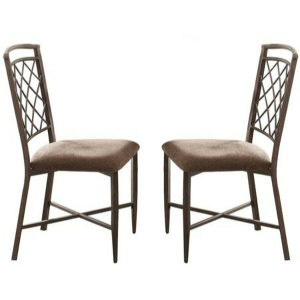 Milner Upholstered Cross Back Side Chair In Brown (Set Of 2) By Fleur De Lis Living