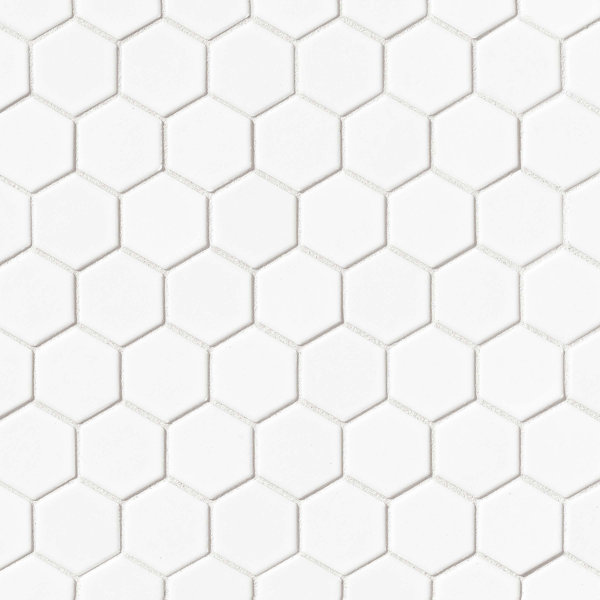 Hex 2 x 2 Porcelain Mosaic Tile in Matte White by Grayson Martin