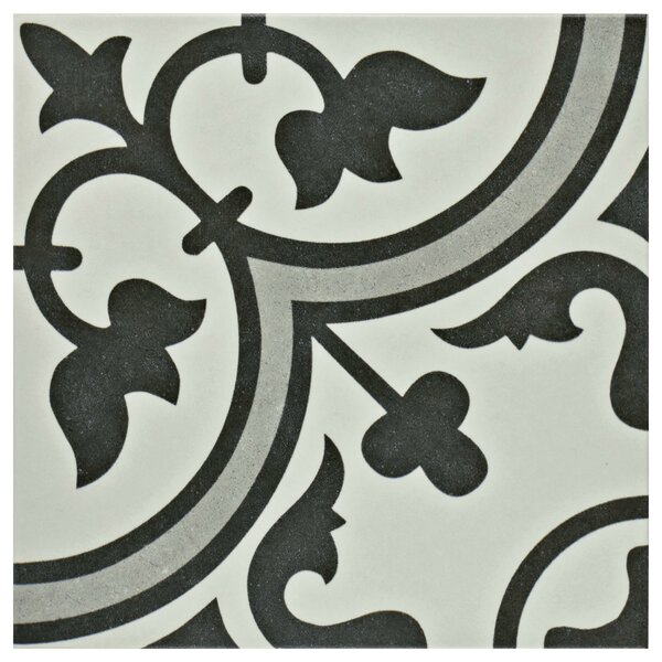 Artea 9.75 x 9.75 Porcelain Field Tile in Dark Gray/White by EliteTile
