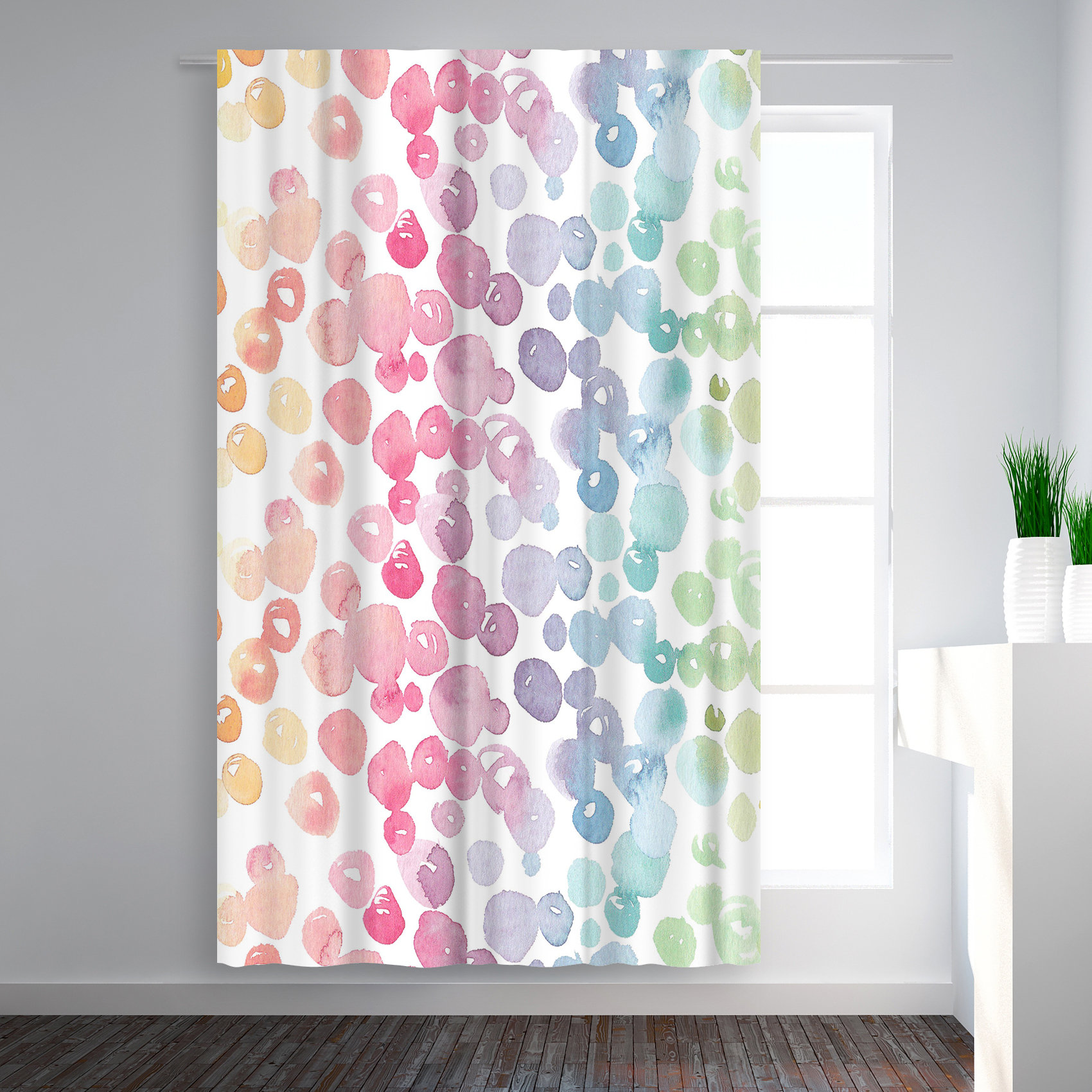 East Urban Home Victoria Nelson Rainbow Abstract Blackout Rod