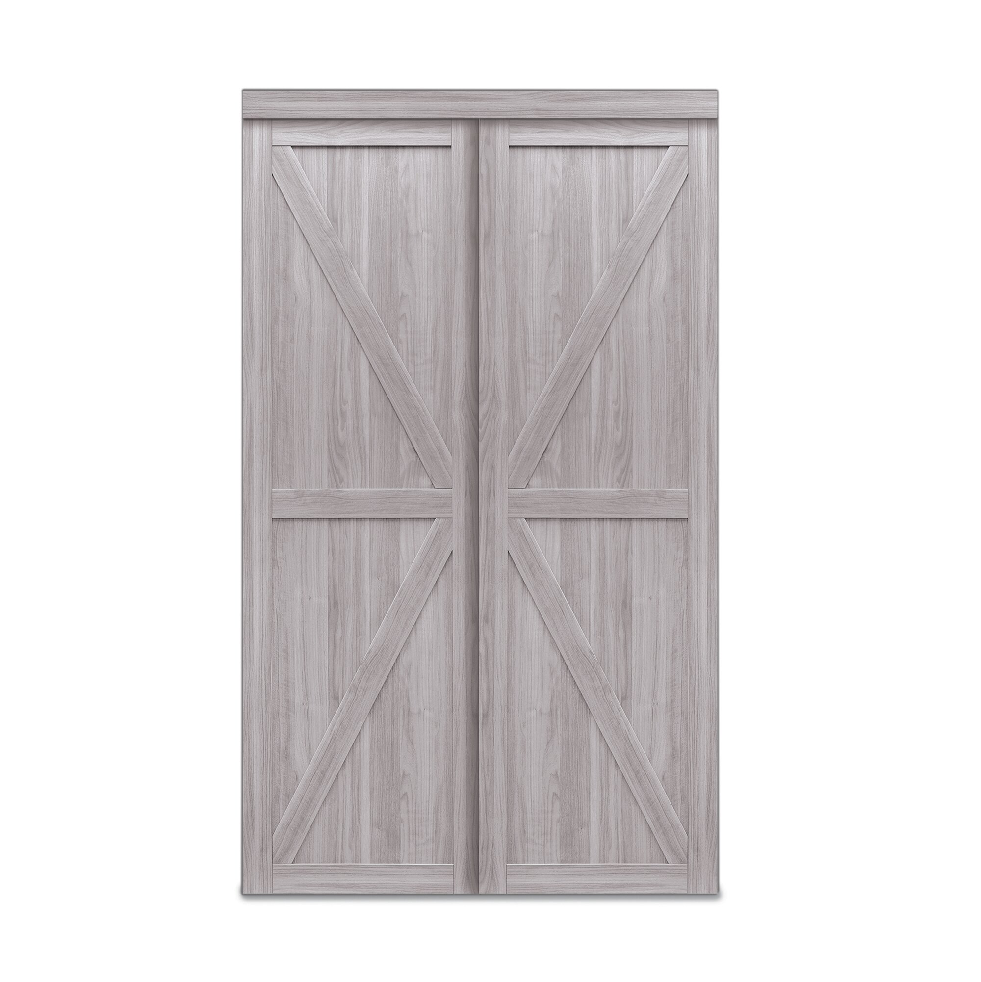 Paneled Manufactured Wood Trident Sliding Closet Door