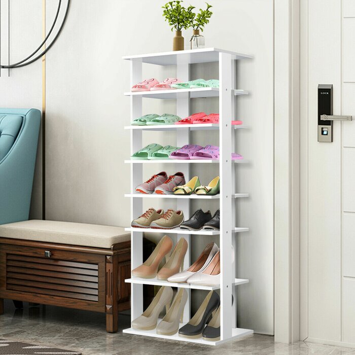 7 Tier Dual 14 Pair Shoe Rack