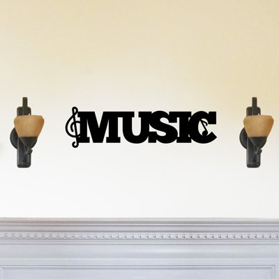 Concorde Music with Notes Beautiful Solid Steel Home Wall Sign Winston Porter Color Black Size 14 H x 14 W x 006 D
