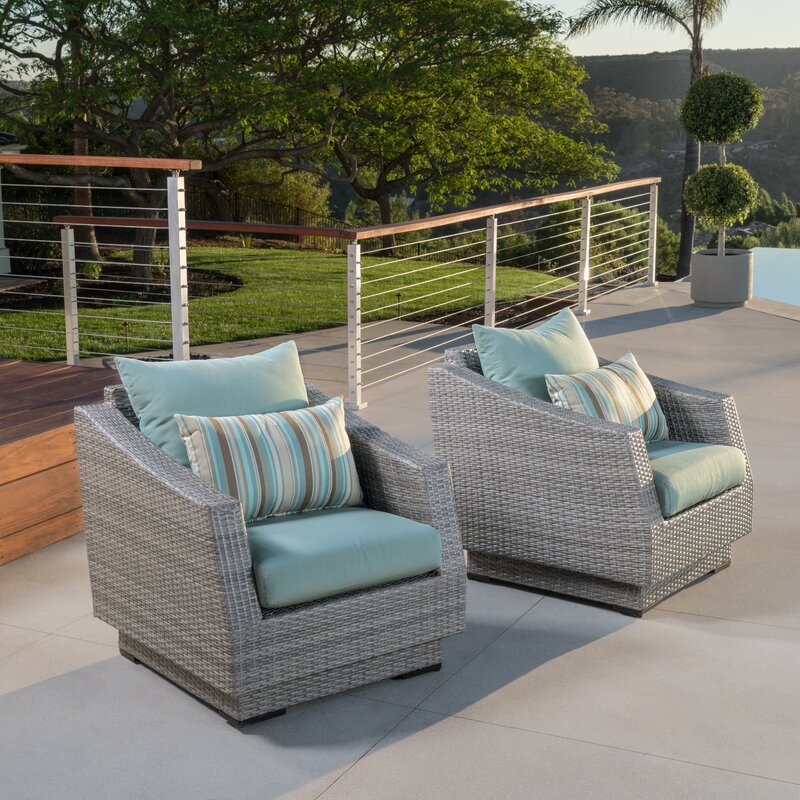 Wade Logan Castelli Patio Chair with Cushions & Reviews | Wayfair