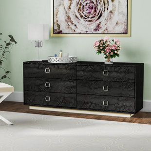 Black Lacquer Chest Wayfair Lilou 6 Drawer Double Dresser