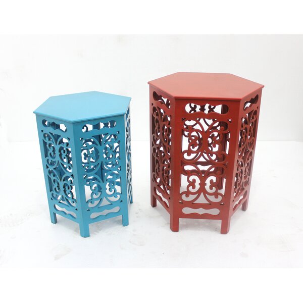 Hildeburg 2 Piece End Table Set By World Menagerie