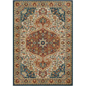 Naranjo Market Traditional Burnt Orange Area Rug