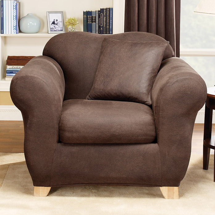 Sure Fit Stretch Leather Box Cushion Armchair Slipcover Reviews Sure Fit Stretch Leather Box Cushion Armchair Slipcover Reviews Wayfair