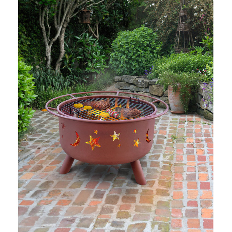 Landmann Big Sky Stars And Moon Steel Wood Burning Fire Pit