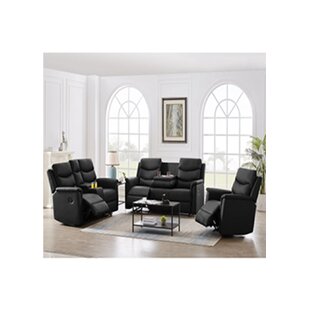 3 Piece Faux Leather Reclining Living Room Set by Red Barrel Studio®