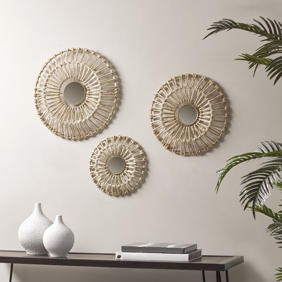 3 Piece Corn Leaves Wrapped Metal Wall Decor Set