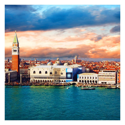Venice Evening Textured Matt Peel & Stick Wall Mural East Urban Home Size: 288cm L x 288cm W