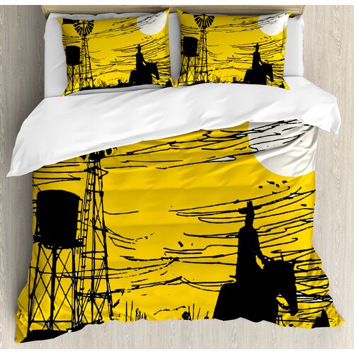 Ambesonne Windmill Australian Outback Inspired Artwork Cowboy On