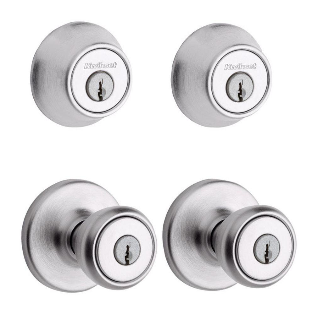 Kwikset Tylo Satin Chrome Keyed Entry Door knob