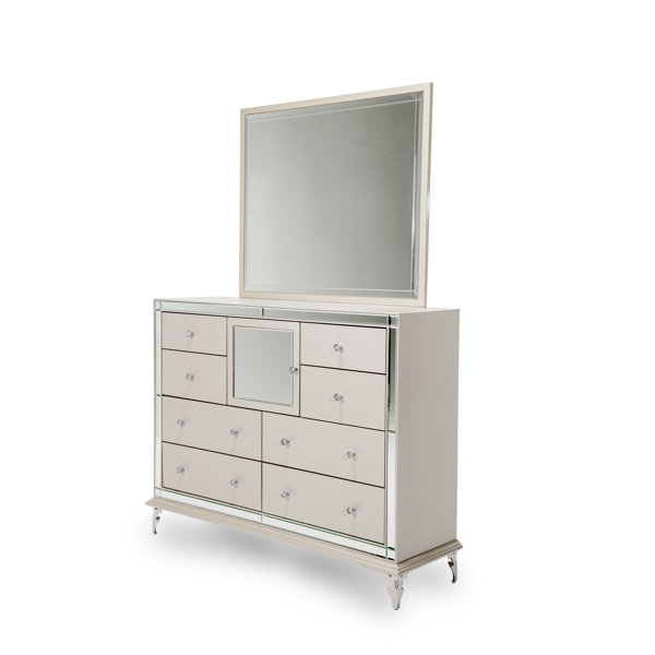 New Design Hollywood Loft 8 Drawer Combo Dresser With Mirror By Michael Amini Comparison