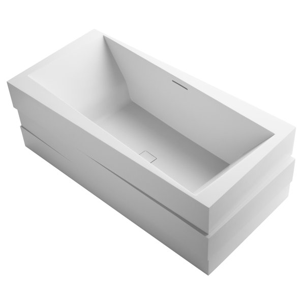 Askew Freestanding Bath with Center Toe-Tap Drain by Kohler